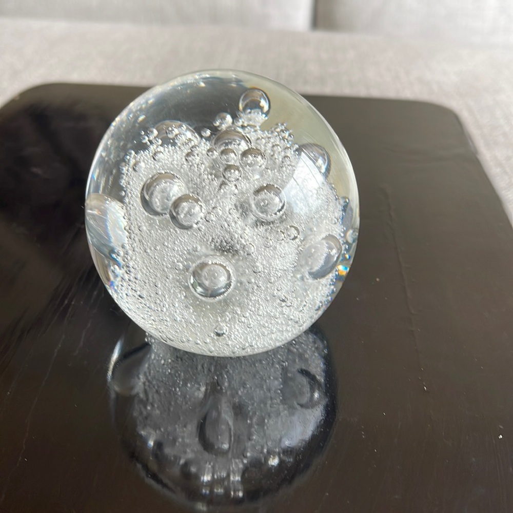 Vintage Murano art glass bubble paperweight